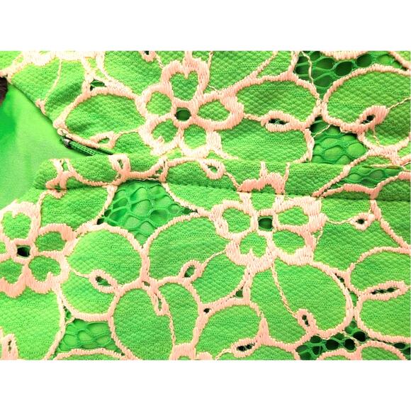 RARE Lilly Pulitzer Green Lace Fit & Flare Dress – Size 0 – EUC - Picture 12 of 12
